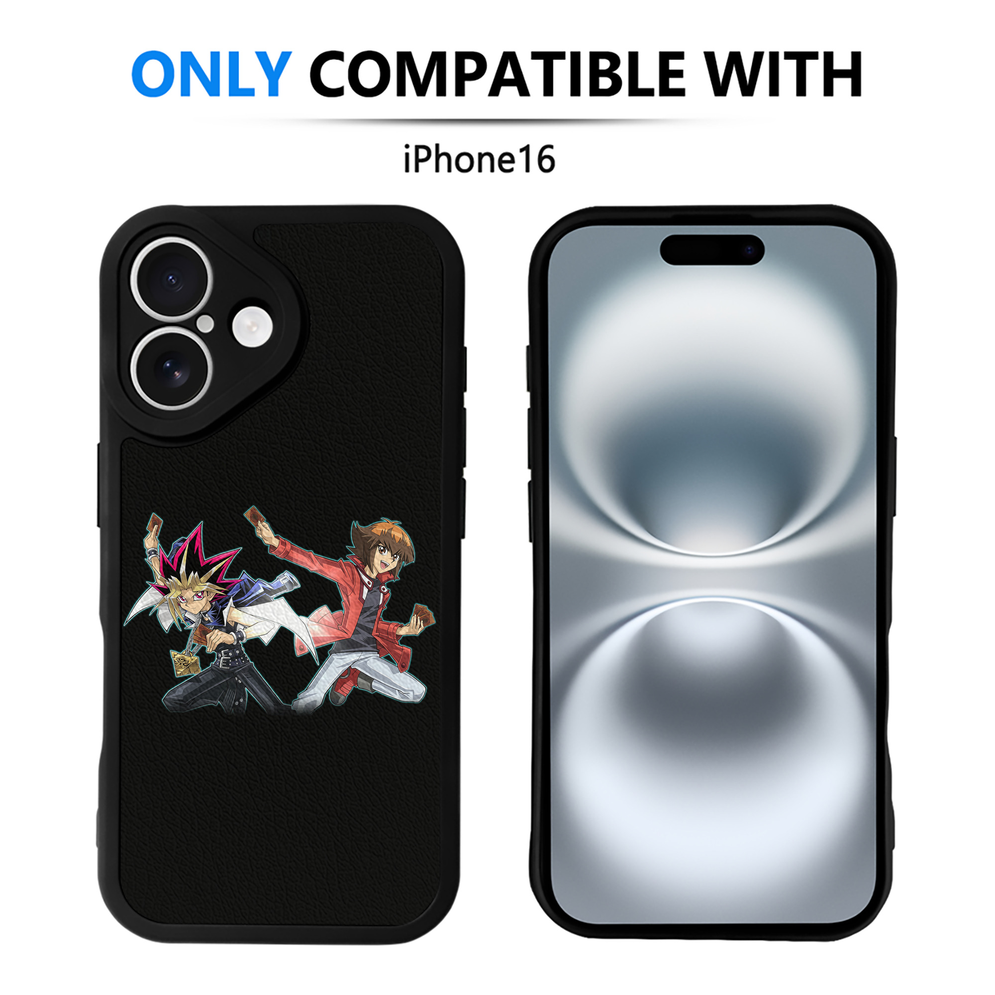 （画像用） 遊☆戯☆王 Yu-Gi-Oh! 【iPhone 16シリーズ対応】シリコンスマホケース（レザー調） 材質：シリコン